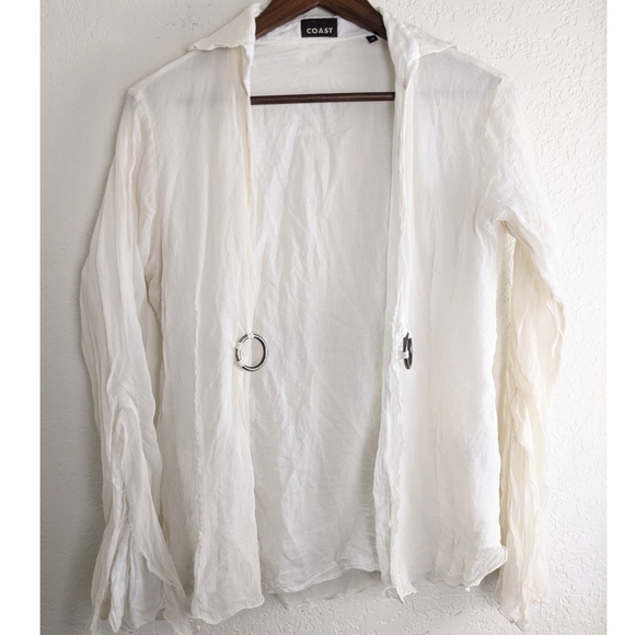 COAST Silk Open Front Blouse Top
